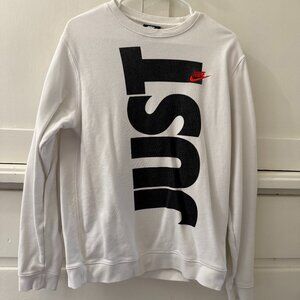 Nike Just Do It White Crewneck Sweatshirt Size M